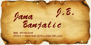 Jana Banjalić vizit kartica